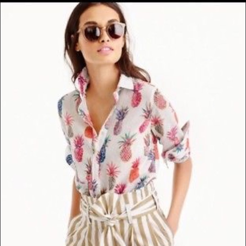 J. Crew Pineapple Print Popover